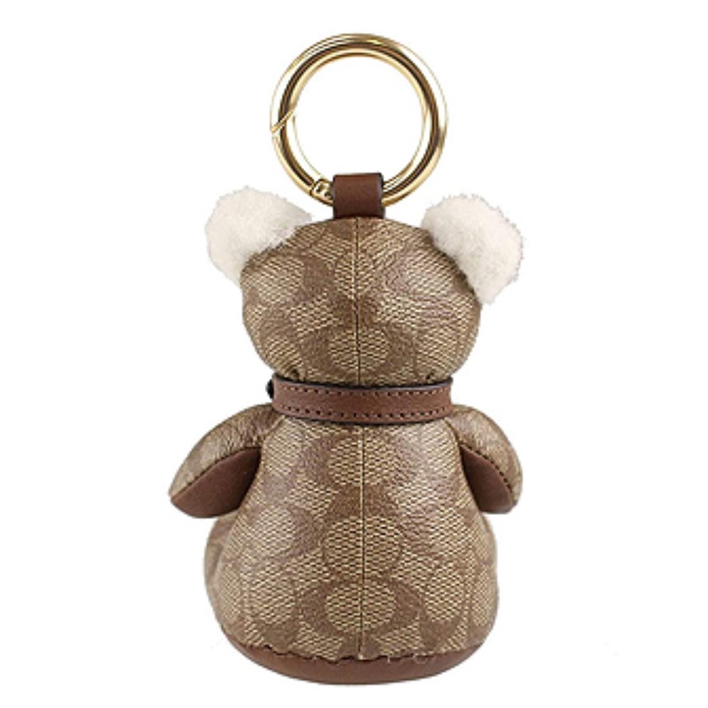 Coach Signature Leather Collectible Bear Key Fob - Picture 3 of 5